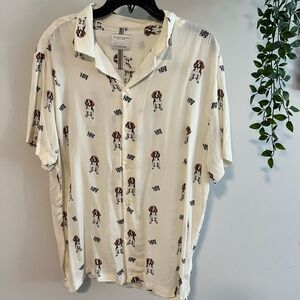 NWT Denim & Flower Button Down Beagle Shirt